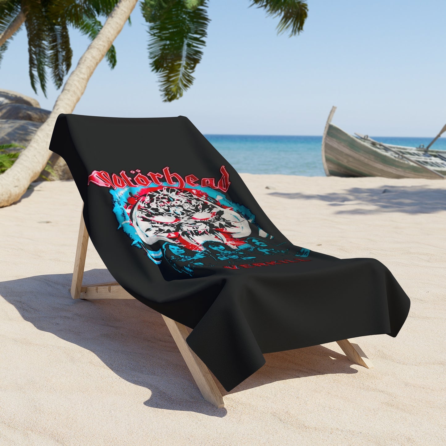 Motorhead Beach Towel - Skull Design for Music Lovers, Pool Days, Festival Fun, Summer Vibes, Gift for Metal Fans