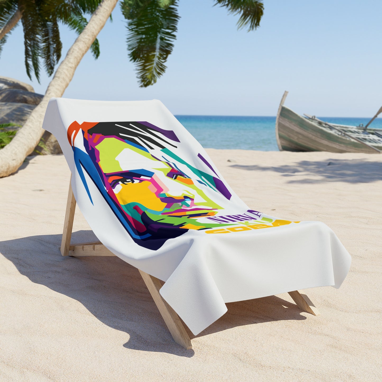 Vibrant Nirvana-Inspired Beach Towel | Colorful Summer Essential for Music Lovers, Gifts, Pools, Picnics, Festivals, Beach Days