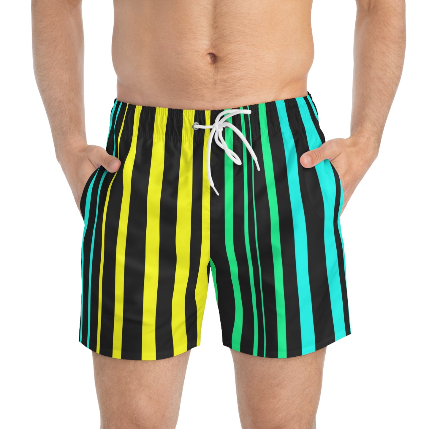 Vibrant Striped Swim Trunks for Summer Fun