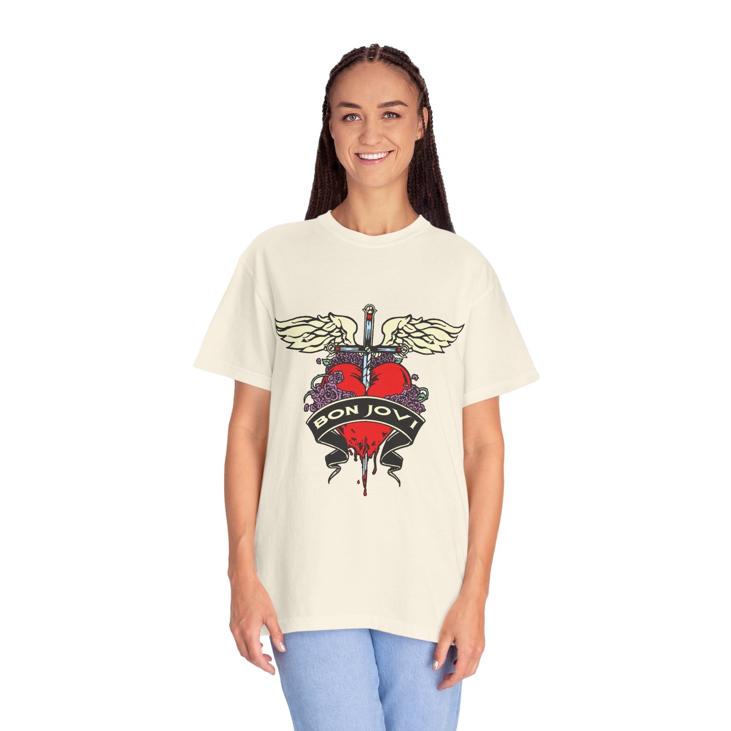 Rock-Inspired Unisex Garment-Dyed T-Shirt, Vintage Band Tee, Perfect for Concerts, Gift for Music Lovers, Casual Outing Wear
