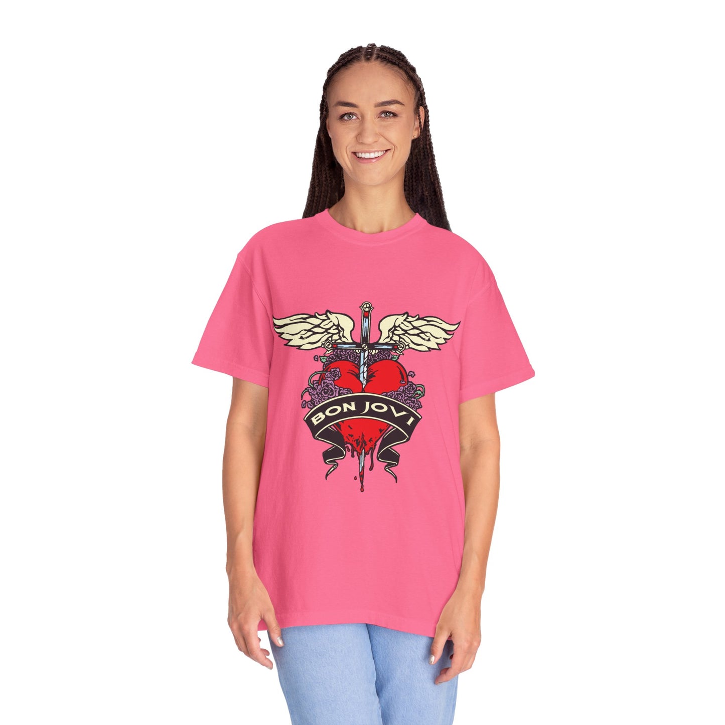 Rock-Inspired Unisex Garment-Dyed T-Shirt, Vintage Band Tee, Perfect for Concerts, Gift for Music Lovers, Casual Outing Wear