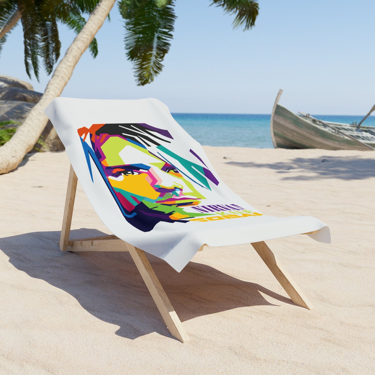 Vibrant Nirvana-Inspired Beach Towel | Colorful Summer Essential for Music Lovers, Gifts, Pools, Picnics, Festivals, Beach Days