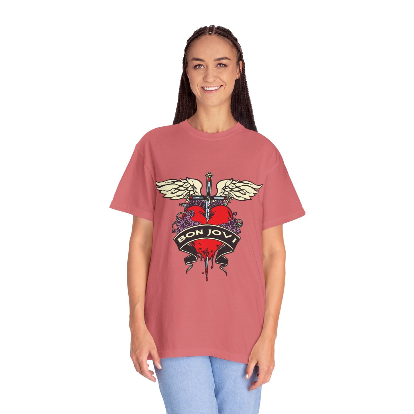 Rock-Inspired Unisex Garment-Dyed T-Shirt, Vintage Band Tee, Perfect for Concerts, Gift for Music Lovers, Casual Outing Wear