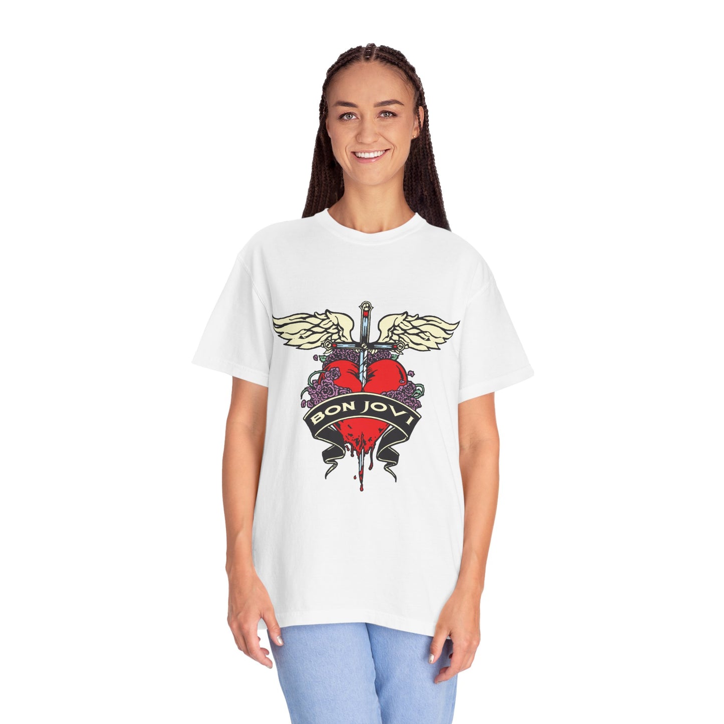 Rock-Inspired Unisex Garment-Dyed T-Shirt, Vintage Band Tee, Perfect for Concerts, Gift for Music Lovers, Casual Outing Wear