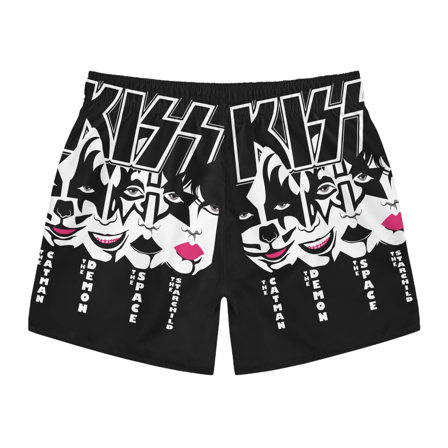 KISS Themed Swim Trunks, Rock Band Beachwear, Summer Swim Shorts, Music Festival, Vacation Wardrobe