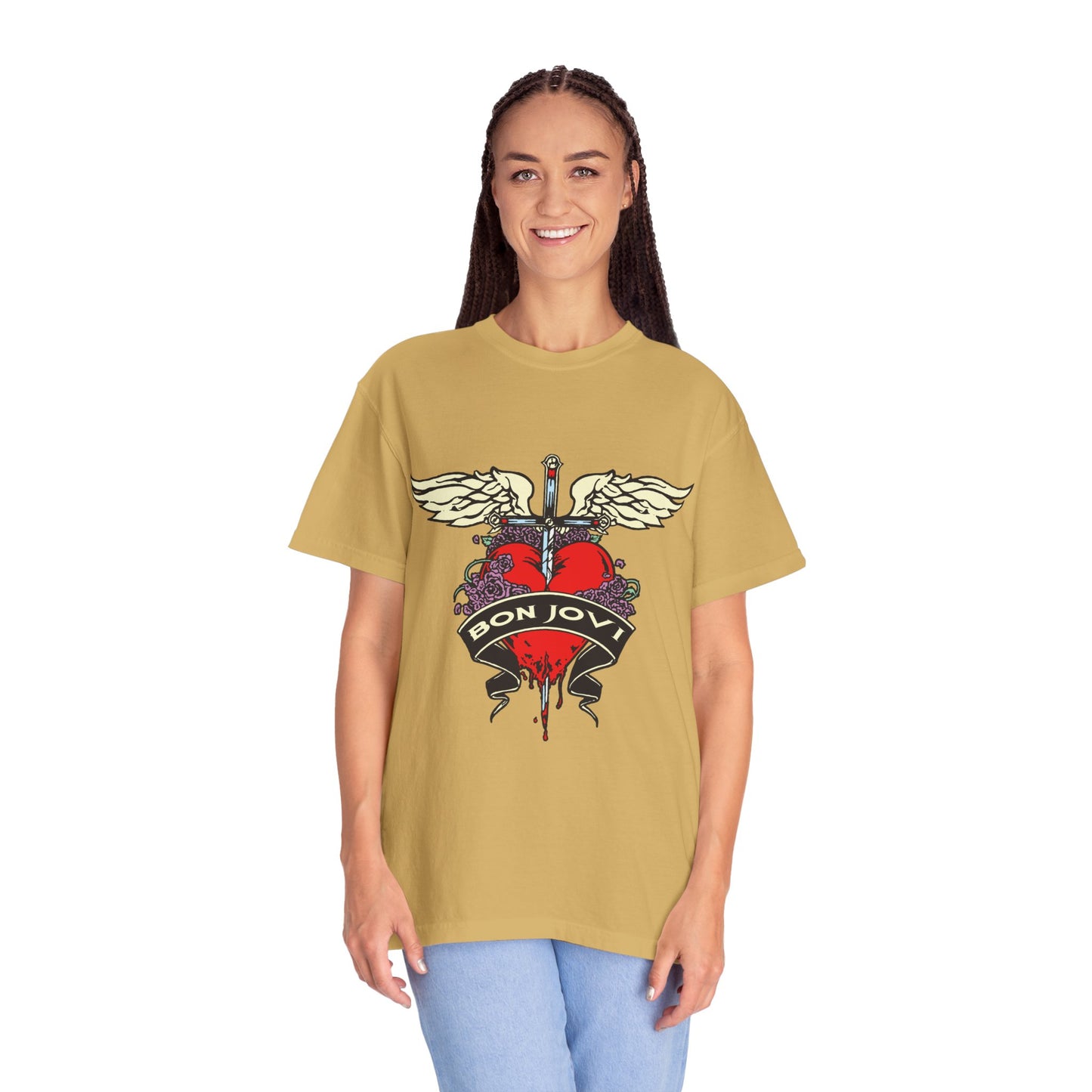 Rock-Inspired Unisex Garment-Dyed T-Shirt, Vintage Band Tee, Perfect for Concerts, Gift for Music Lovers, Casual Outing Wear