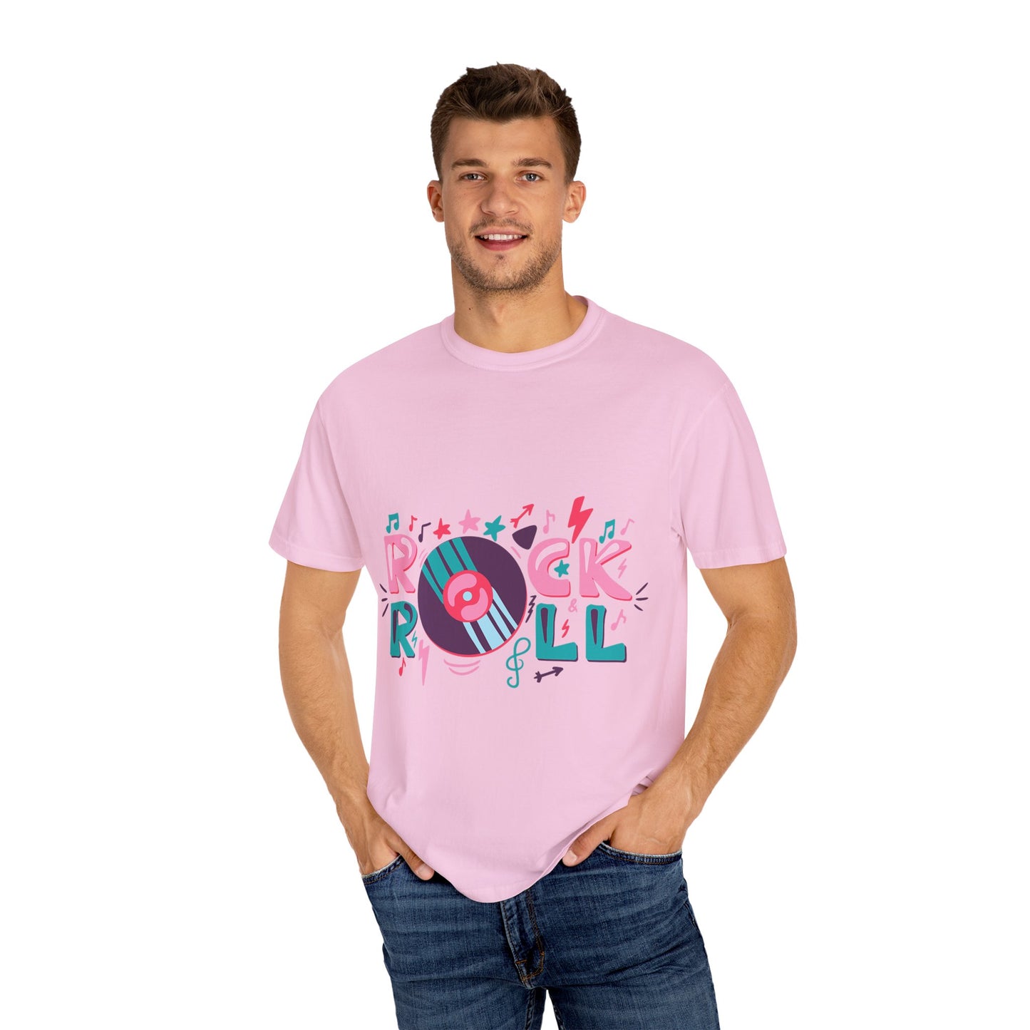 Rock & Roll Unisex Garment-Dyed T-shirt | Music Lover Gift, Festival Wear, Vintage Style Tee, Graphic T-shirt, Retro Music Apparel