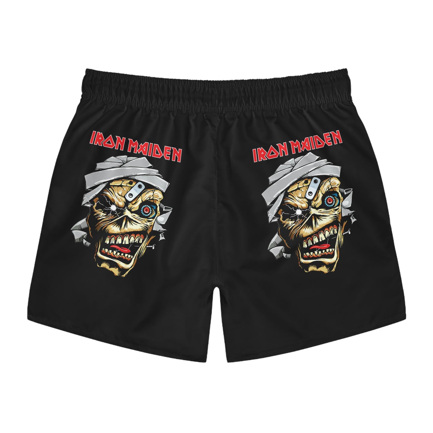 Iron Maiden Swim Trunks, Summer Beach Wear, Music Festival Shorts, Graphic Swimwear, Edgy Pool Apparel, Unisex Beach Fashion