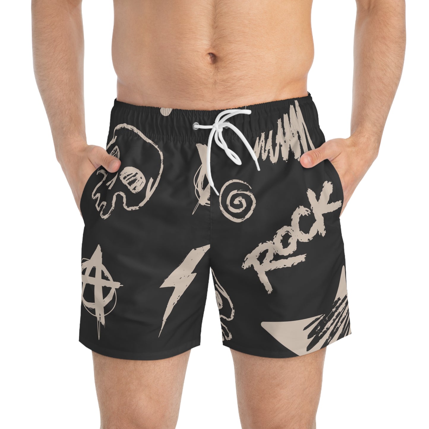 Rockin' Swim Trunks | Edgy Summer Swimwear, Beach Wear, Pool Party Attire, Festival Fashion, Vacation Essentials
