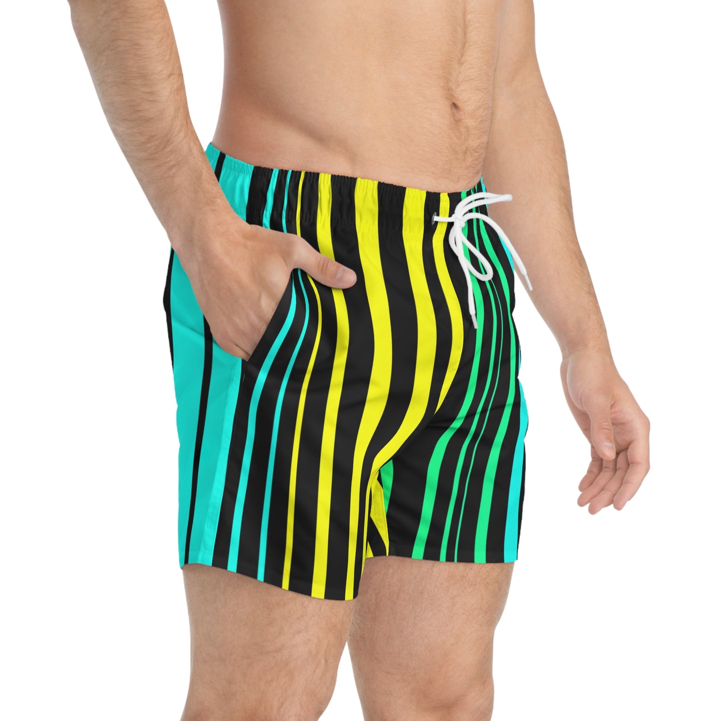 Vibrant Striped Swim Trunks for Summer Fun