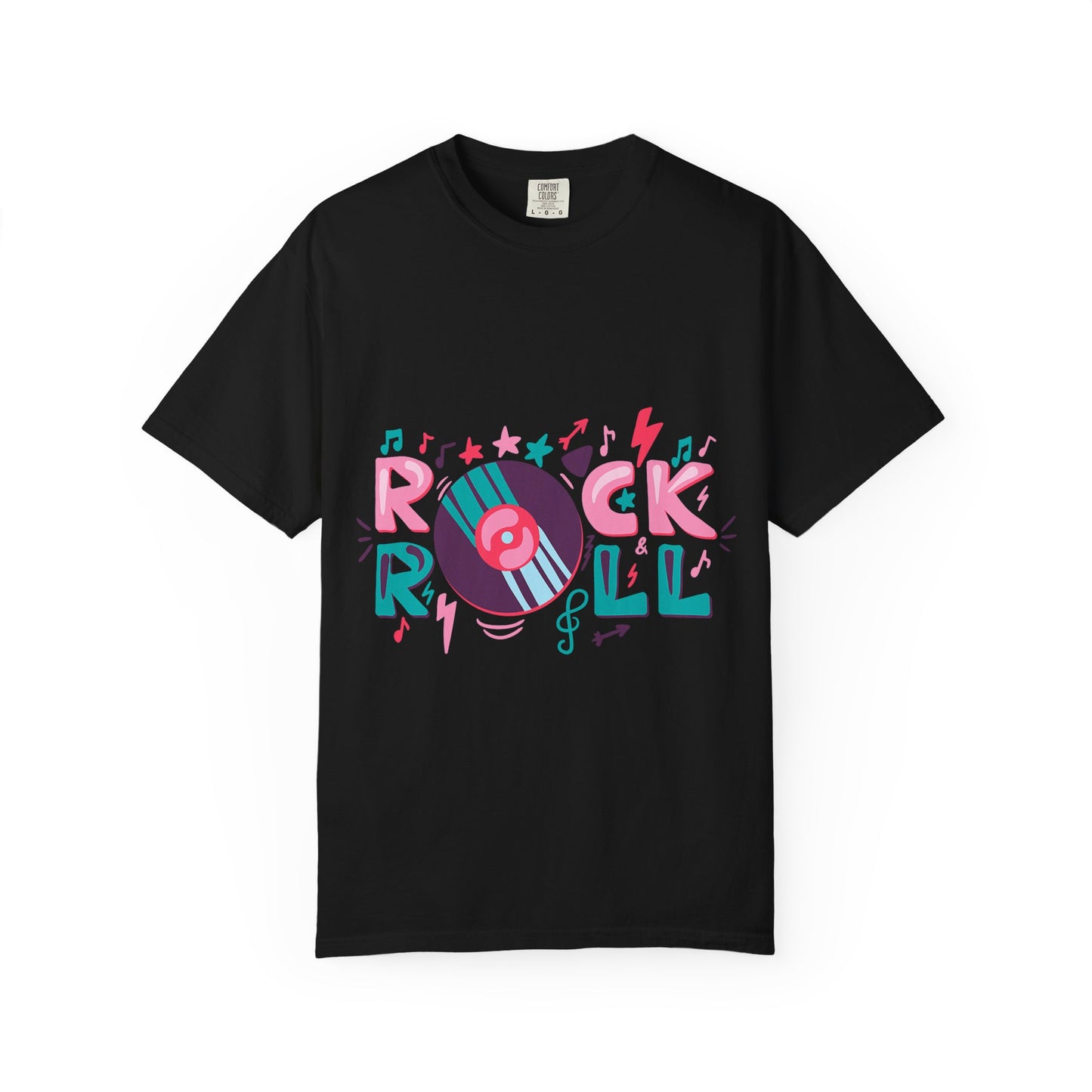 Rock & Roll Unisex Garment-Dyed T-shirt | Music Lover Gift, Festival Wear, Vintage Style Tee, Graphic T-shirt, Retro Music Apparel