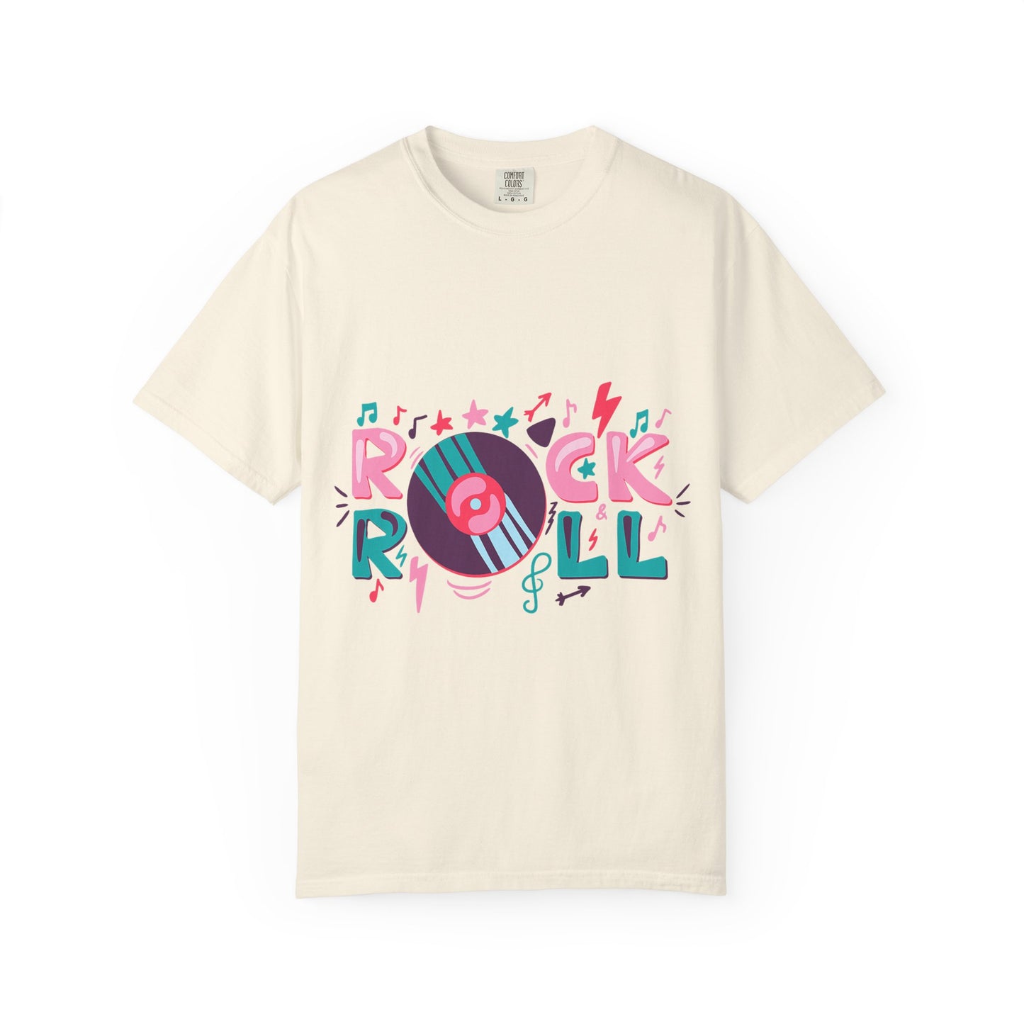 Rock & Roll Unisex Garment-Dyed T-shirt | Music Lover Gift, Festival Wear, Vintage Style Tee, Graphic T-shirt, Retro Music Apparel