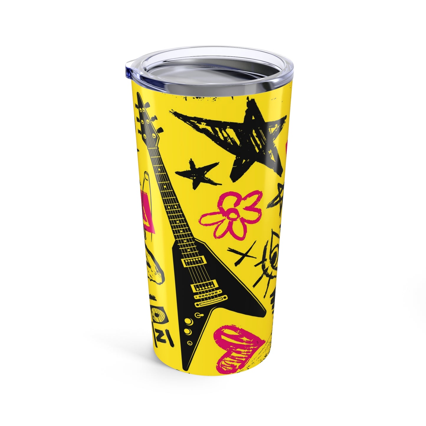 Vibrant Graffiti Tumbler, Rocker Travel Mug, 20oz Insulated Cup for Music Lovers, Gift for Her, Cool Drinkware for Concerts