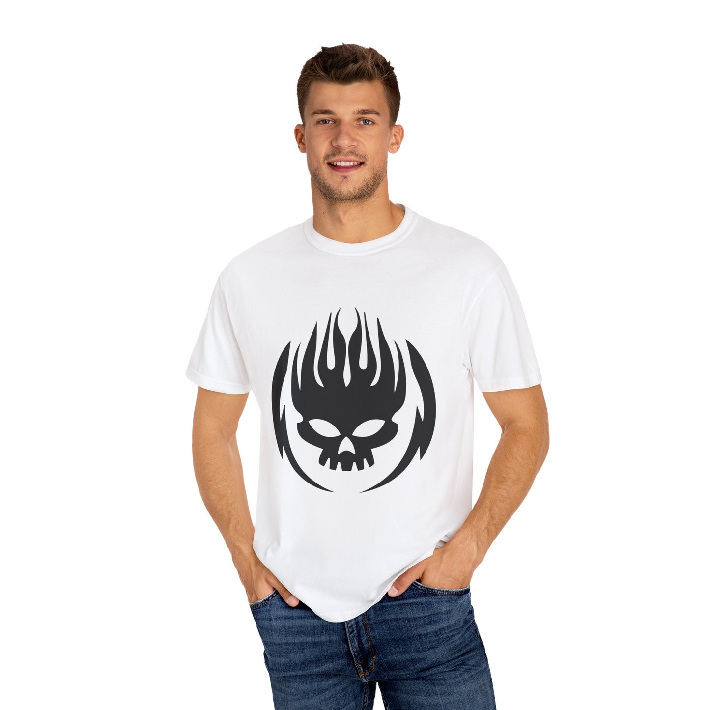 Garment-Dyed Graphic Tee – Casual Streetwear, Gift for Teens, Trendy Summer Style, Emo T-Shirt, Unique Graphic Design