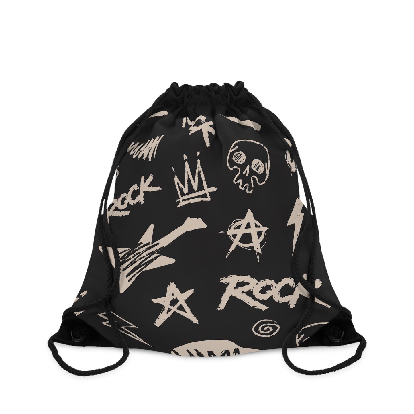 Rock 'n' Roll Drawstring Bag | Music Lover's Gym Sack, Concert Tote, Band Merchandise, Festival Gear, Gift for Musicians