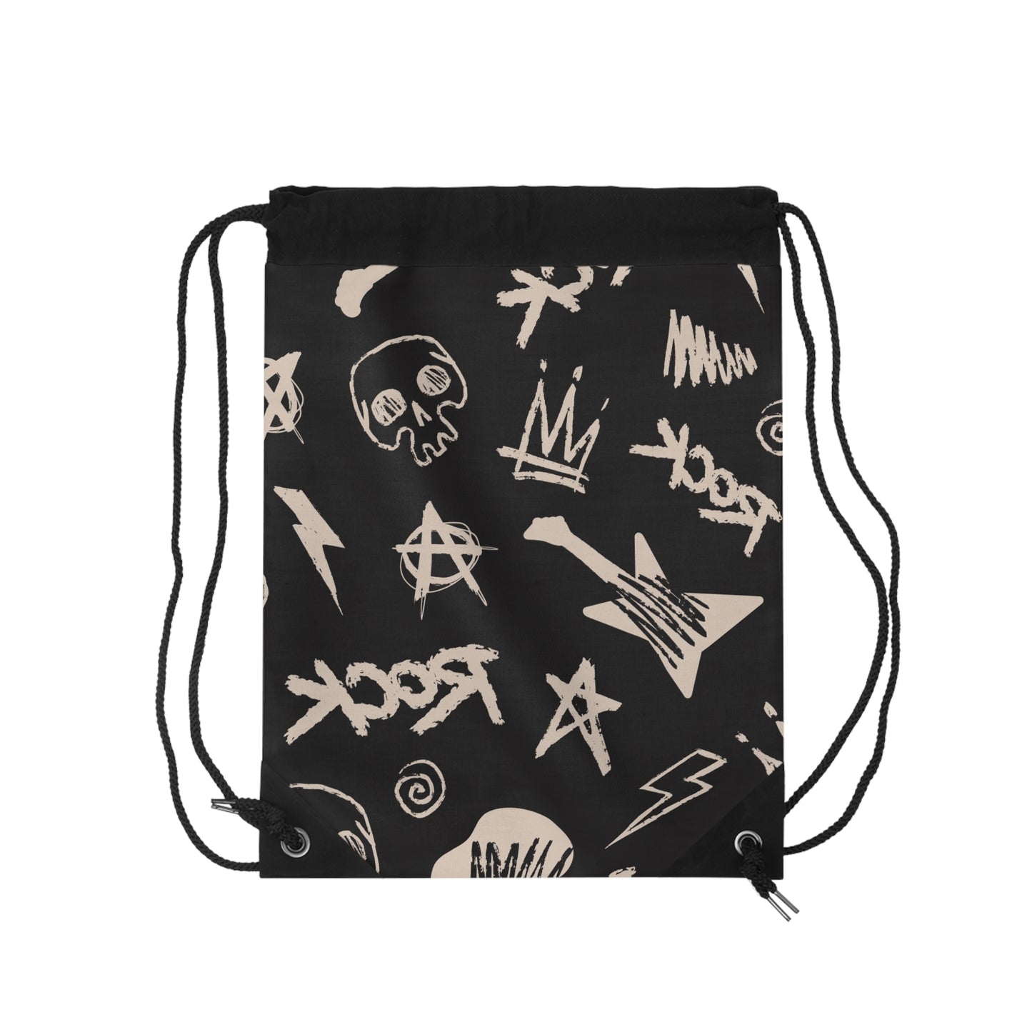 Rock 'n' Roll Drawstring Bag | Music Lover's Gym Sack, Concert Tote, Band Merchandise, Festival Gear, Gift for Musicians