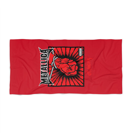 Metallica Beach Towel - Bold Red Towel for Outdoor Fun, Concerts, Pool Days, Gifts for Rock Music Fans, Summer Vibes, Unique Beach Gear