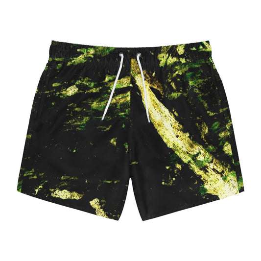 Bold Graphic Swim Trunks, Summer Beachwear, Vacation Essentials, Pool Day Outfit, Fun Swim Shorts, Vibrant Men's Swimwear