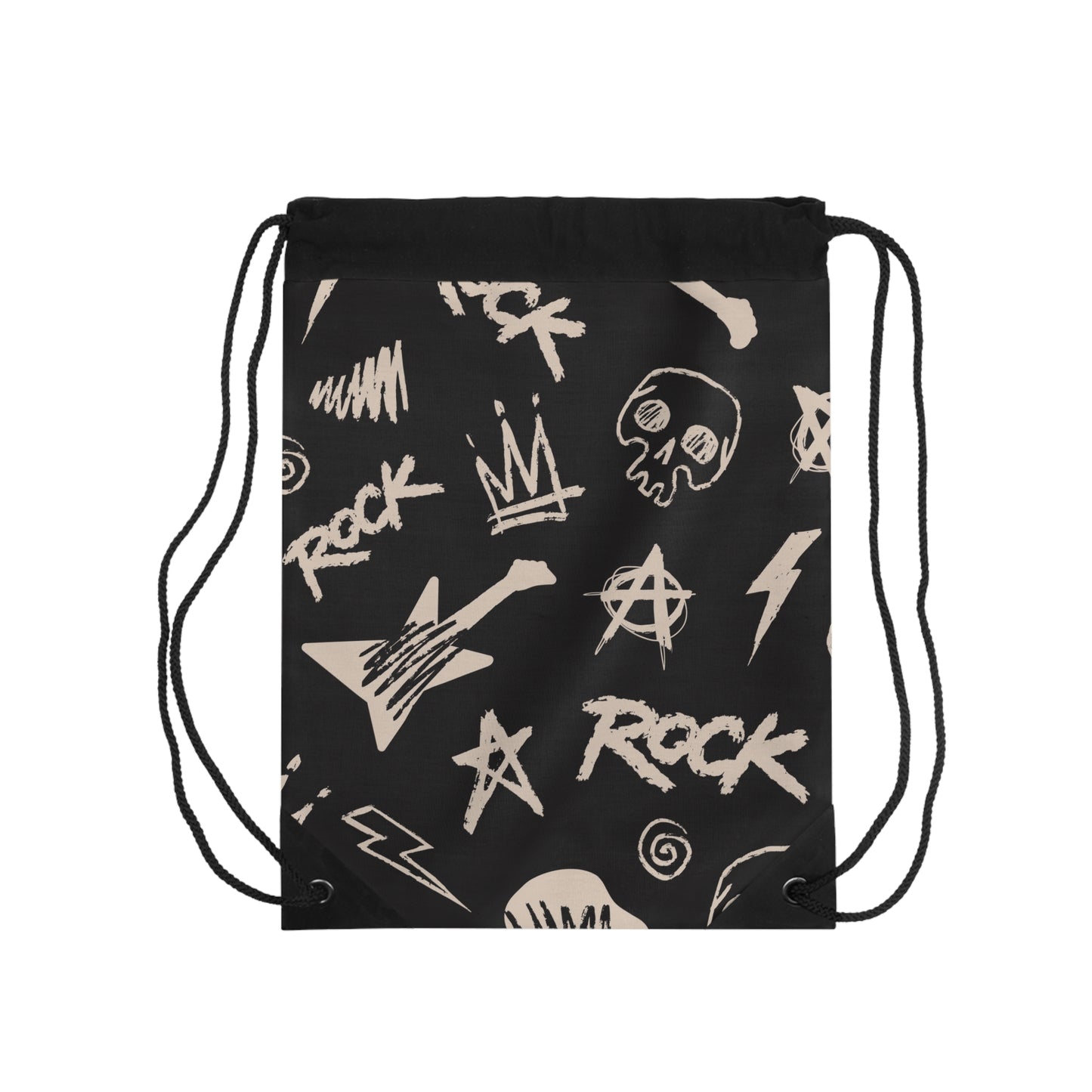 Rock 'n' Roll Drawstring Bag | Music Lover's Gym Sack, Concert Tote, Band Merchandise, Festival Gear, Gift for Musicians