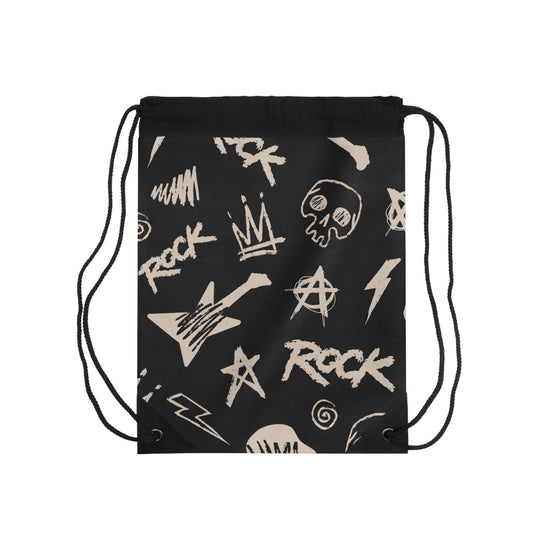 Rock 'n' Roll Drawstring Bag | Music Lover's Gym Sack, Concert Tote, Band Merchandise, Festival Gear, Gift for Musicians