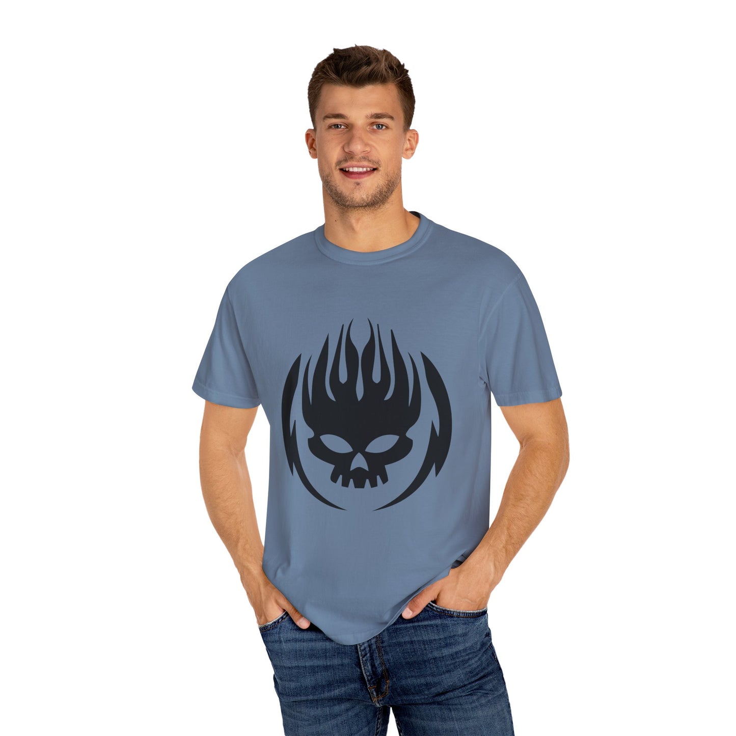 Garment-Dyed Graphic Tee – Casual Streetwear, Gift for Teens, Trendy Summer Style, Emo T-Shirt, Unique Graphic Design