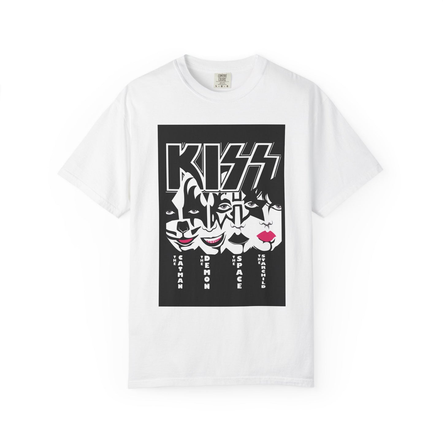 Kiss Cat Unisex Garment-Dyed T-Shirt, Music Fan Tee, Cat Lover Shirt, Pop Culture Gift, Rock Concert Apparel