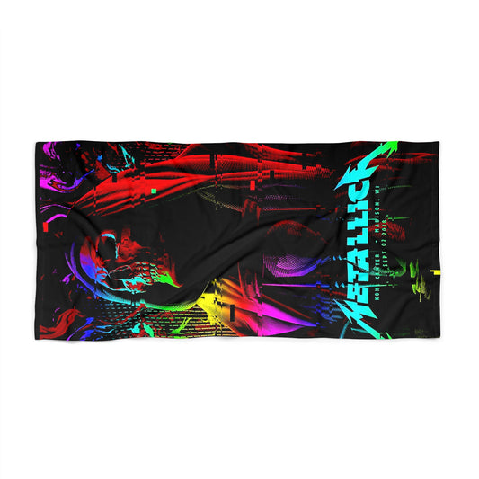 Vibrant Beach Towel Featuring Metallica Art