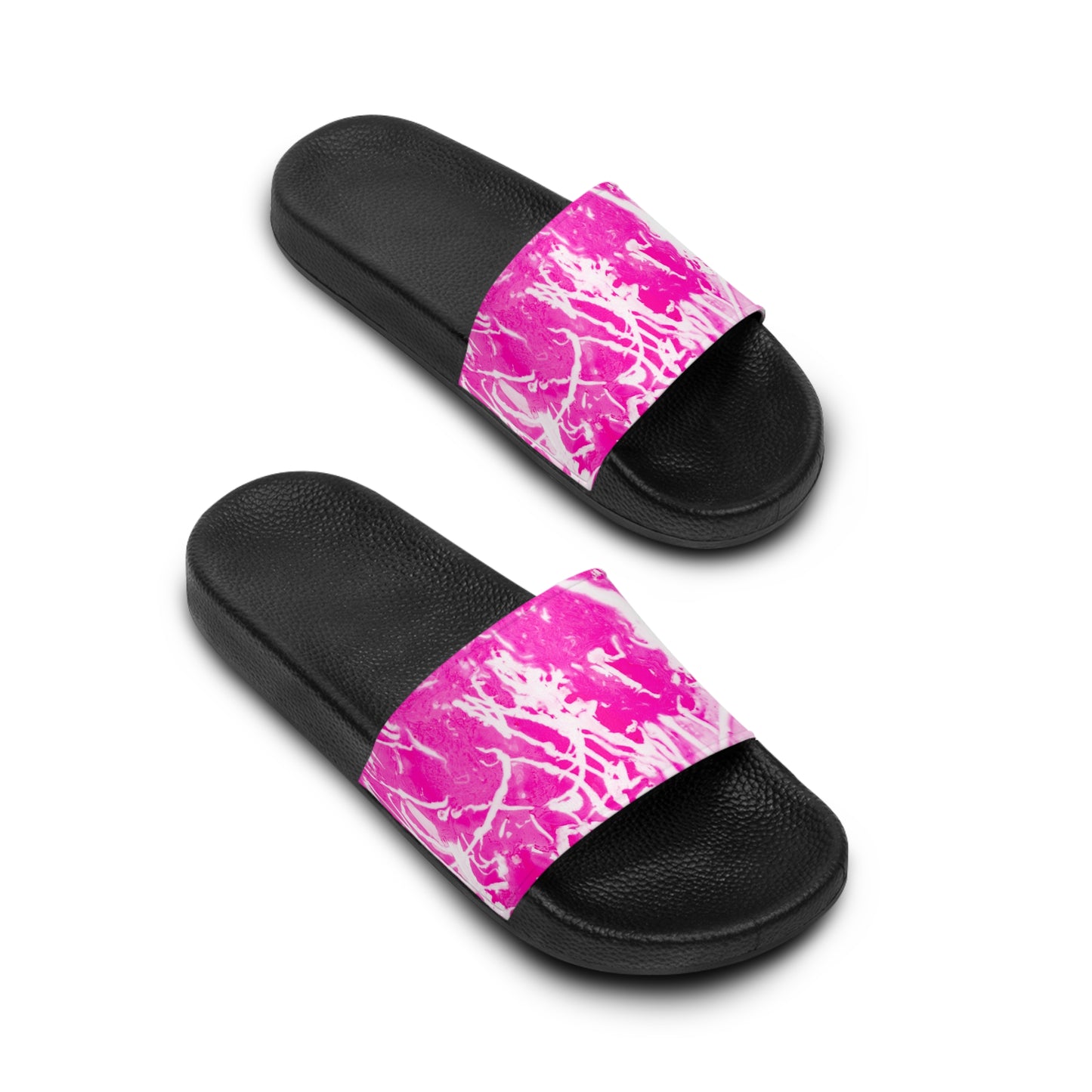 Trendy Women's Slide Sandals with Pink Marble Design, Stylish Pool Slides, Comfortable Beach Footwear, Summer Essentials, Gift for Her