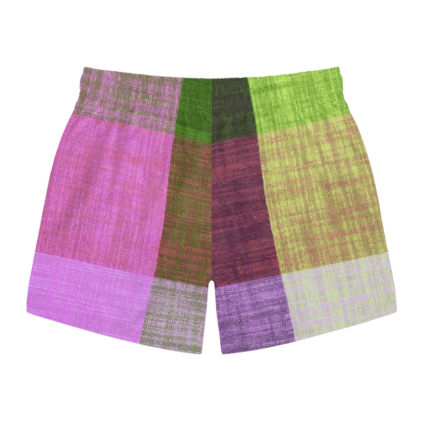 Vibrant Checkered Swim Trunks, Colorful Beachwear, Summer Swim Shorts, Pool Party Essentials, Unisex Vacation Bottoms, Trendy Swimwear
