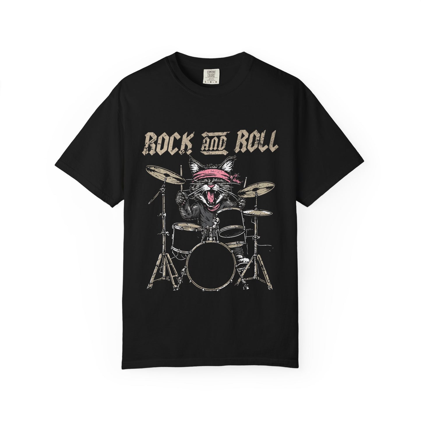 Rock and Roll Unisex Garment-Dyed T-shirt - For Musicians, Concert Lovers, Festive Gatherings, Cool Attire, Casual Hangouts