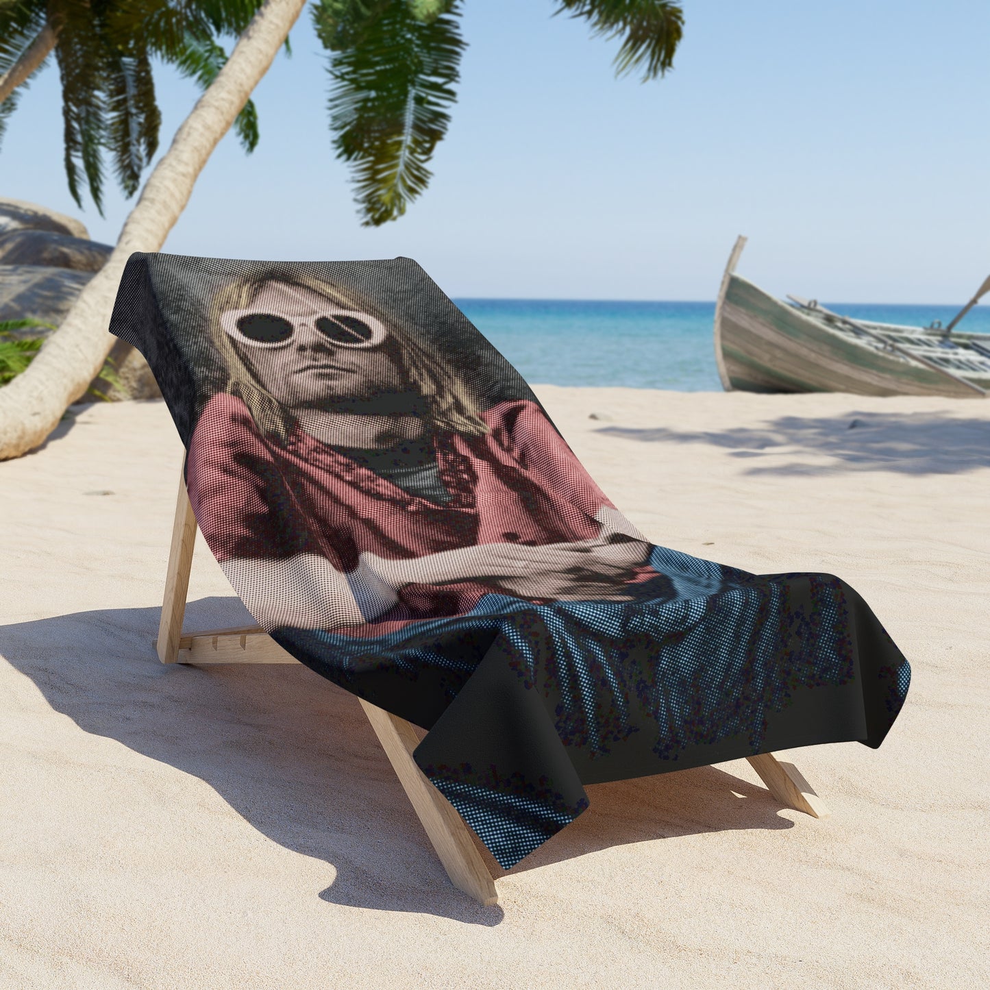Kurt Cobain Retro Beach Towel