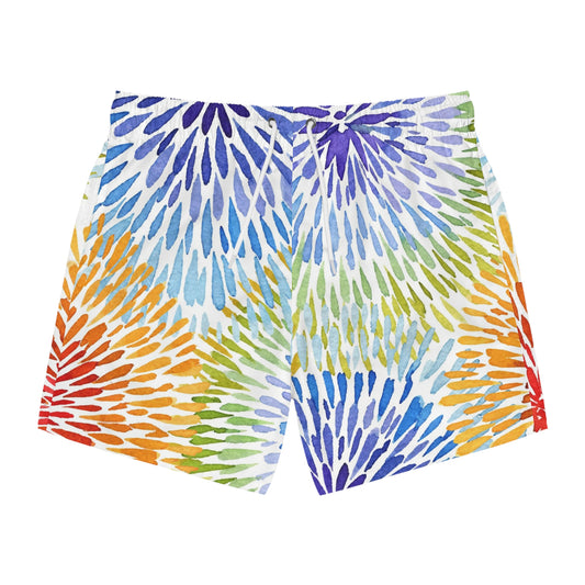 Vibrant Tie-Dye Swim Trunks Colorful Beach Shorts