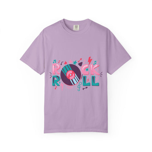 Rock & Roll Unisex Garment-Dyed T-shirt | Music Lover Gift, Festival Wear, Vintage Style Tee, Graphic T-shirt, Retro Music Apparel