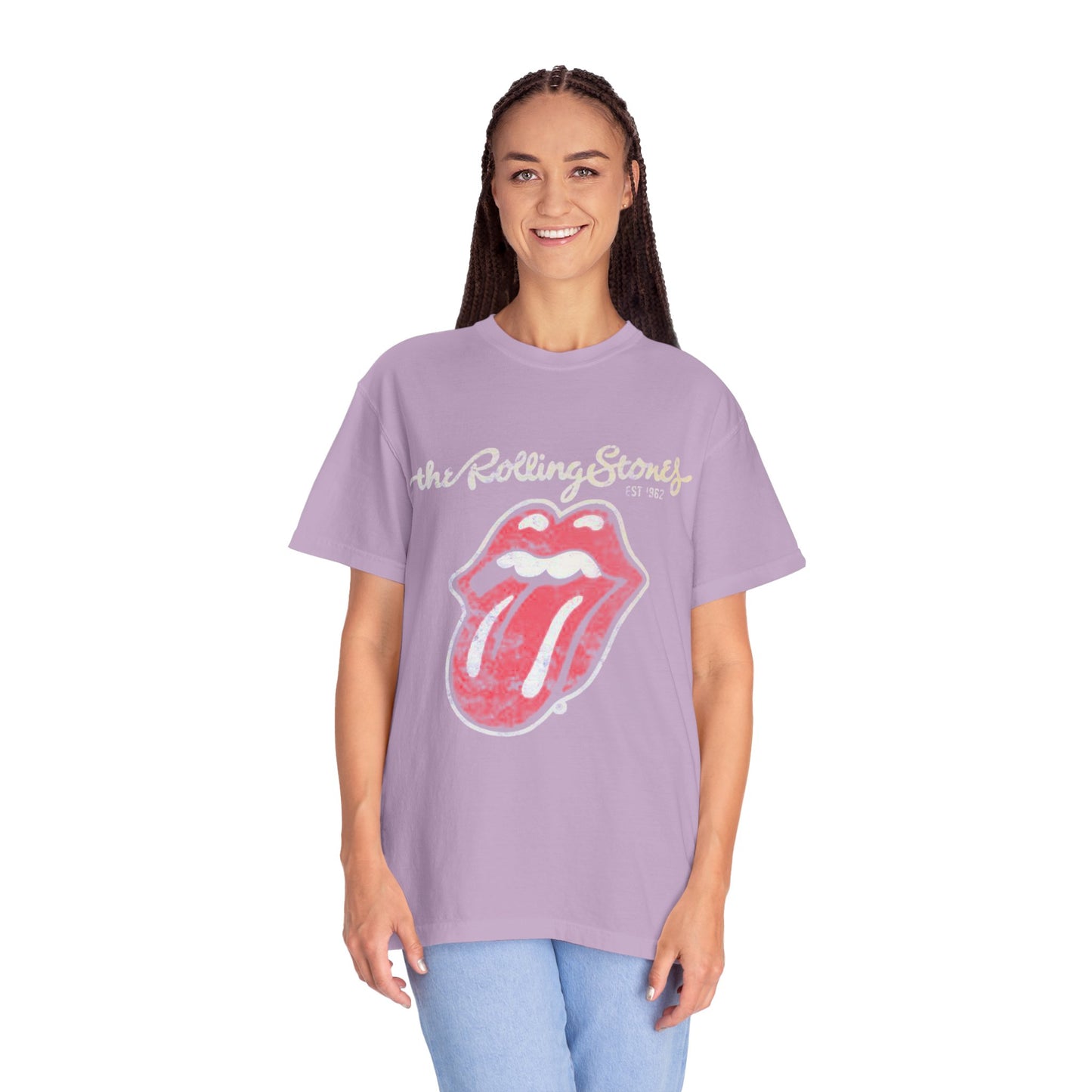 Vintage Rolling Stones Inspired T-Shirt, Rock Music Tee, Unisex Garment-Dyed Shirt, Cozy Casual Wear, Gift for Music Lovers, Concert Attire