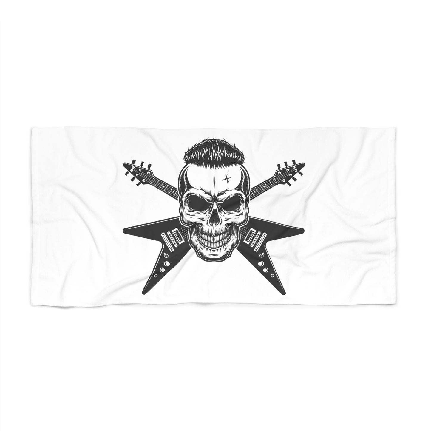 Guitar Skull Beach Towel | Perfect for Rock Lovers, Poolside Fun, Summer Vacations, Music Festivals, and Beach Days