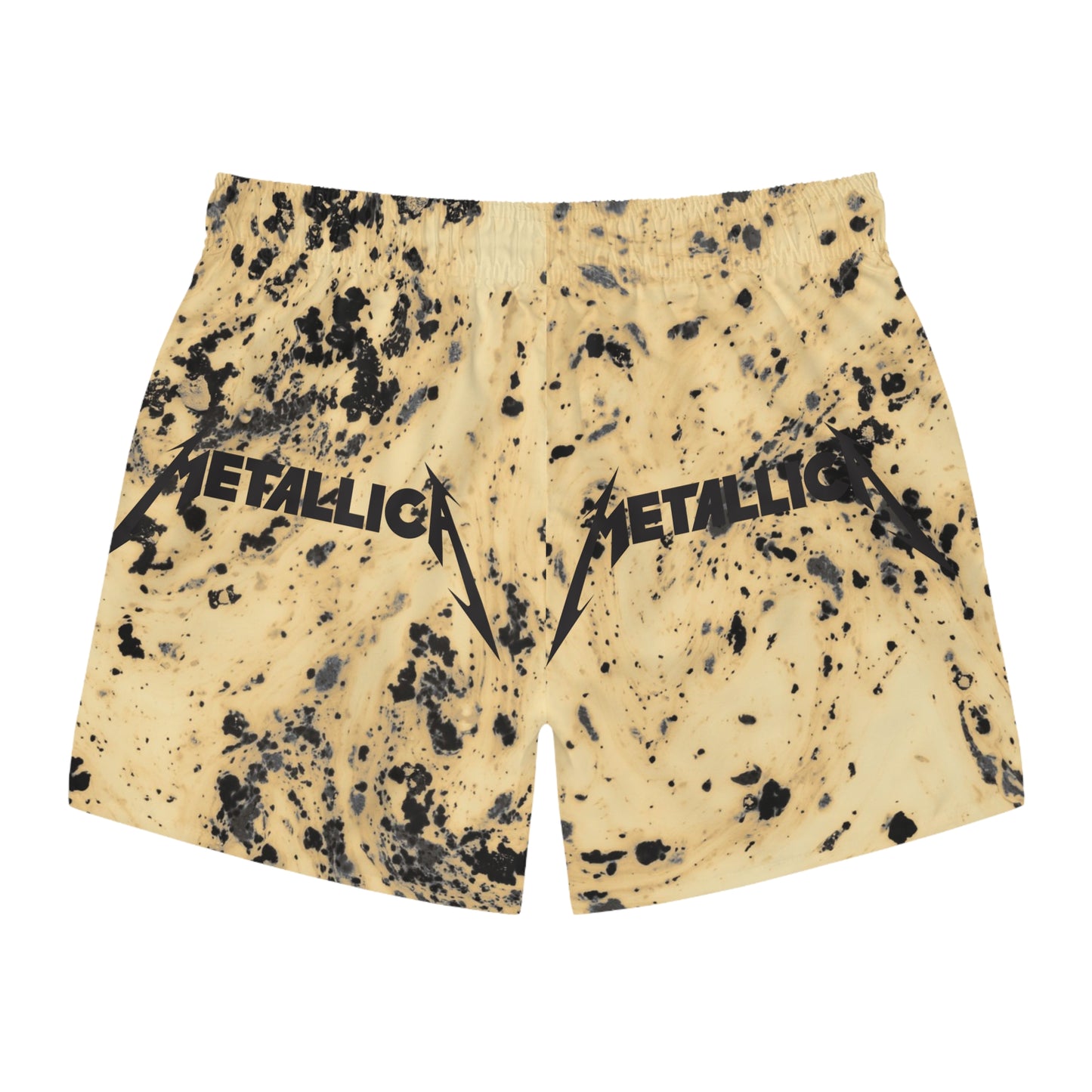Metallica Swim Trunks, Rock Band Swim Shorts, Music Festival Gear, Summer Beach Wear, Men's Swimwear, Edgy Beach Attire