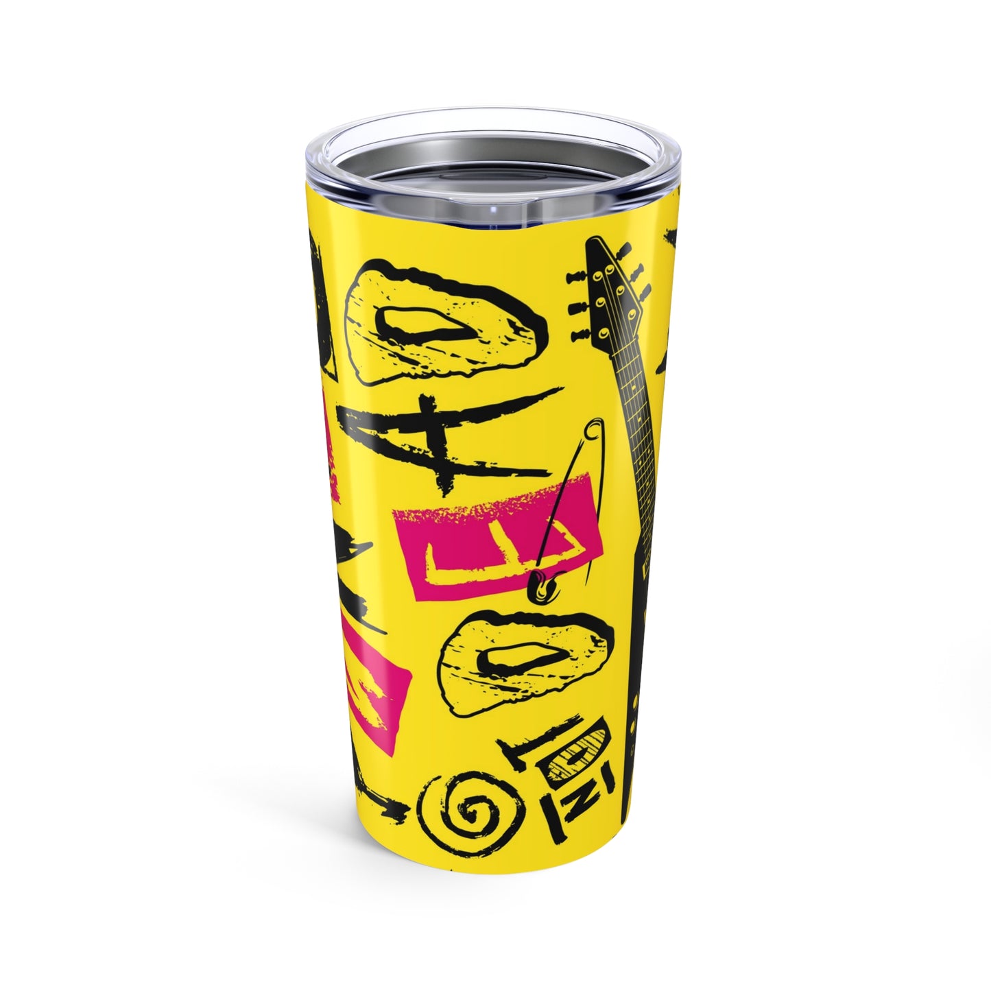 Vibrant Graffiti Tumbler, Rocker Travel Mug, 20oz Insulated Cup for Music Lovers, Gift for Her, Cool Drinkware for Concerts
