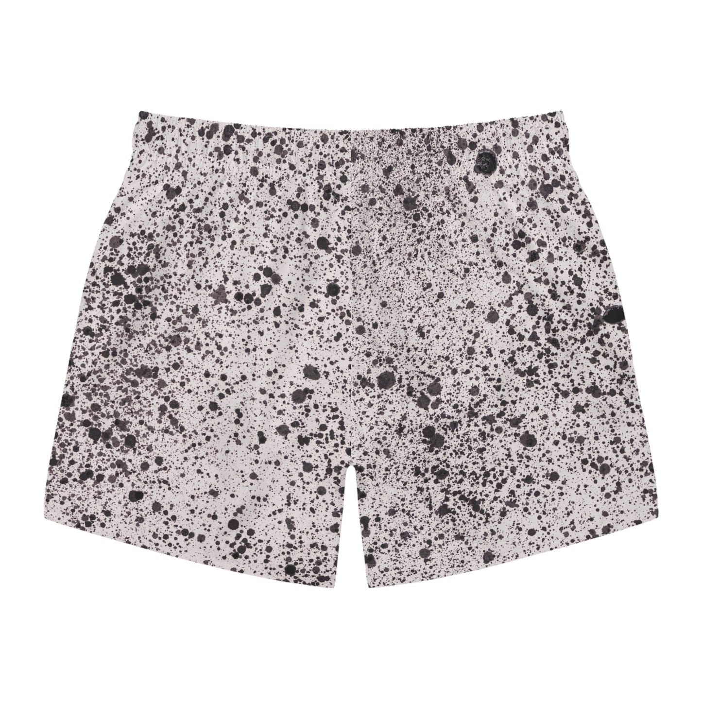 Stylish Black Splatter Swim Trunks, Summer Beachwear, Pool Party Essentials, Vacation Swim Shorts, Casual Swimwear for Men