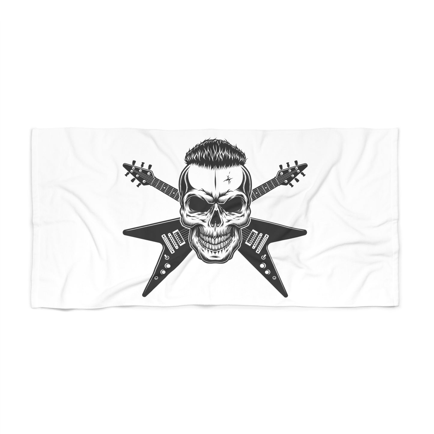 Guitar Skull Beach Towel | Perfect for Rock Lovers, Poolside Fun, Summer Vacations, Music Festivals, and Beach Days