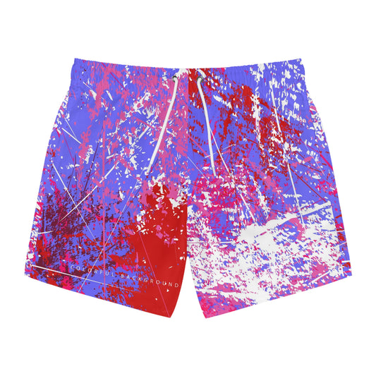 Vibrant Abstract Swim Trunks, Bold Beachwear for Summer Fun, Stylish Poolside Shorts, Unique Vacation Gear, Perfect Gift for Water Lovers