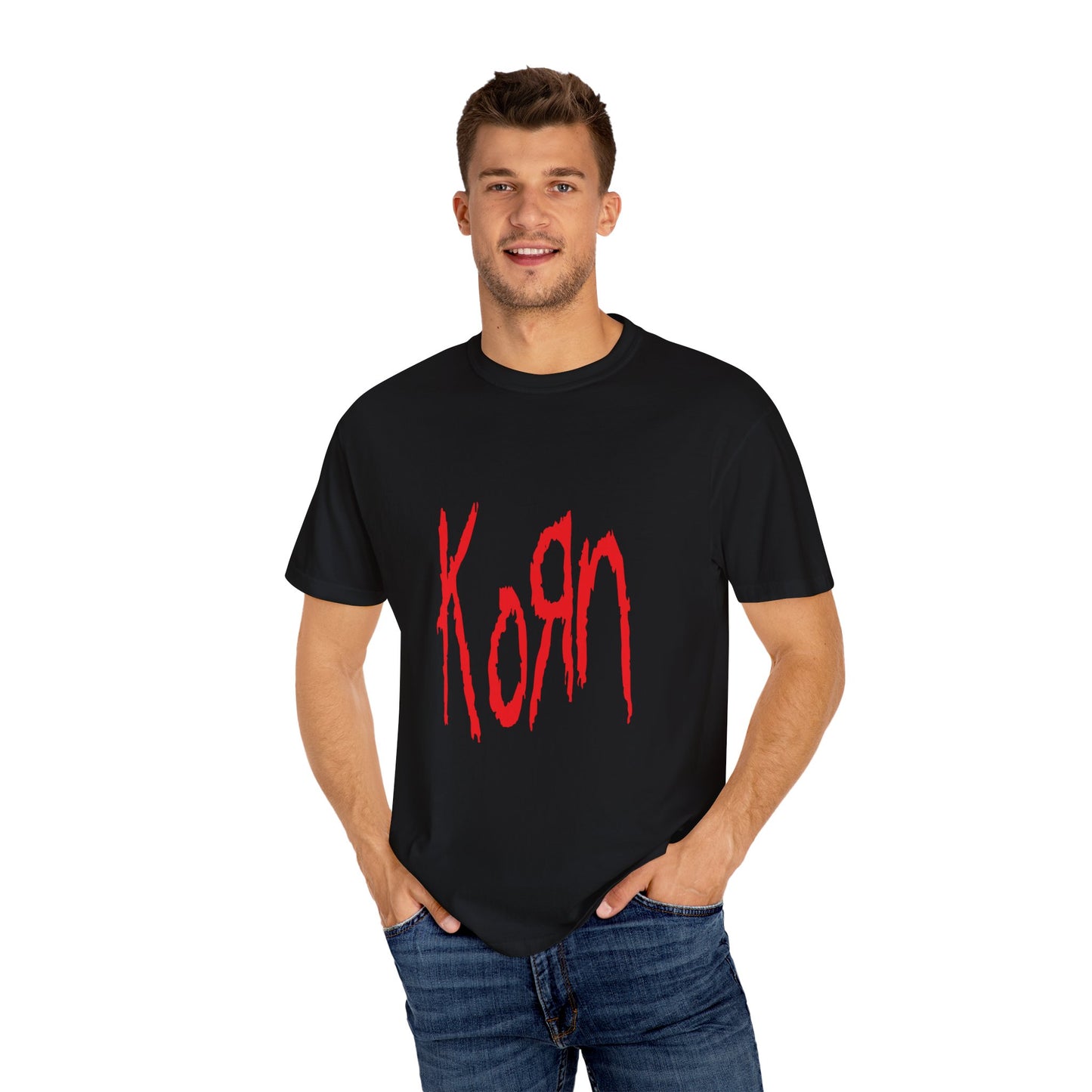 Korn Unisex Garment-Dyed T-shirt, Band Tee, Rock Music Shirt, Casual Wear, Gift for Music Lovers, Festival Apparel