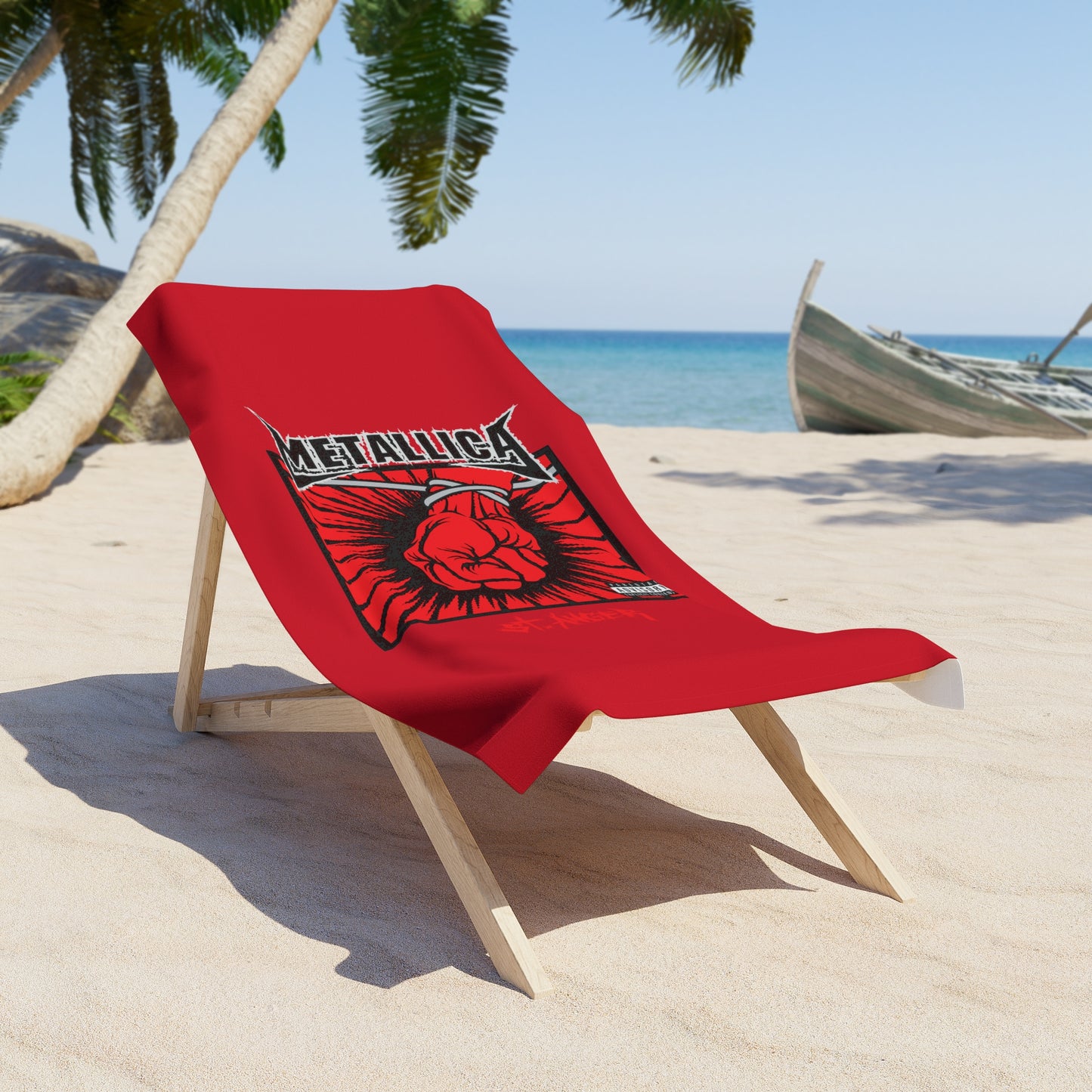 Metallica Beach Towel - Bold Red Towel for Outdoor Fun, Concerts, Pool Days, Gifts for Rock Music Fans, Summer Vibes, Unique Beach Gear