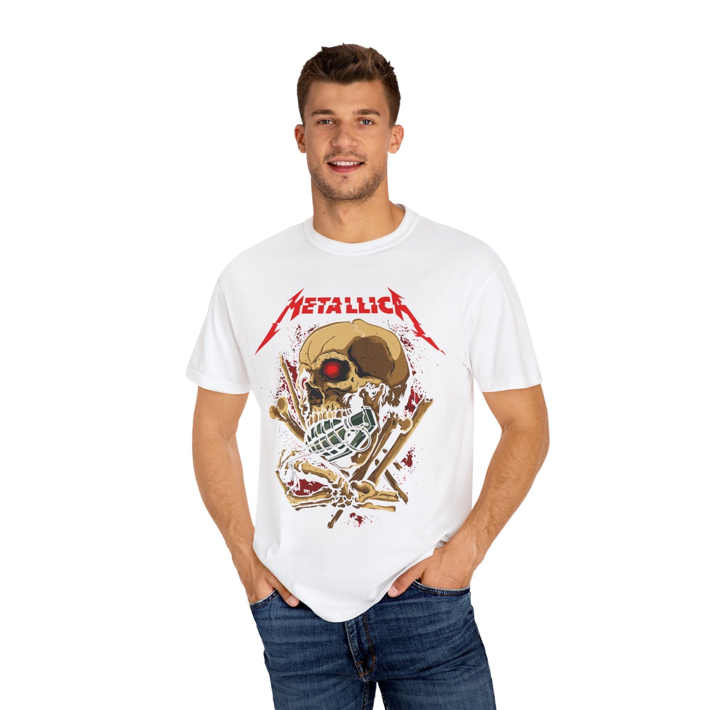 Metallica Skull Graphic T-Shirt, Vintage Rock Tee, Music Lover Gift, Unisex Shirt, Concert Apparel, Gift for Him/Her