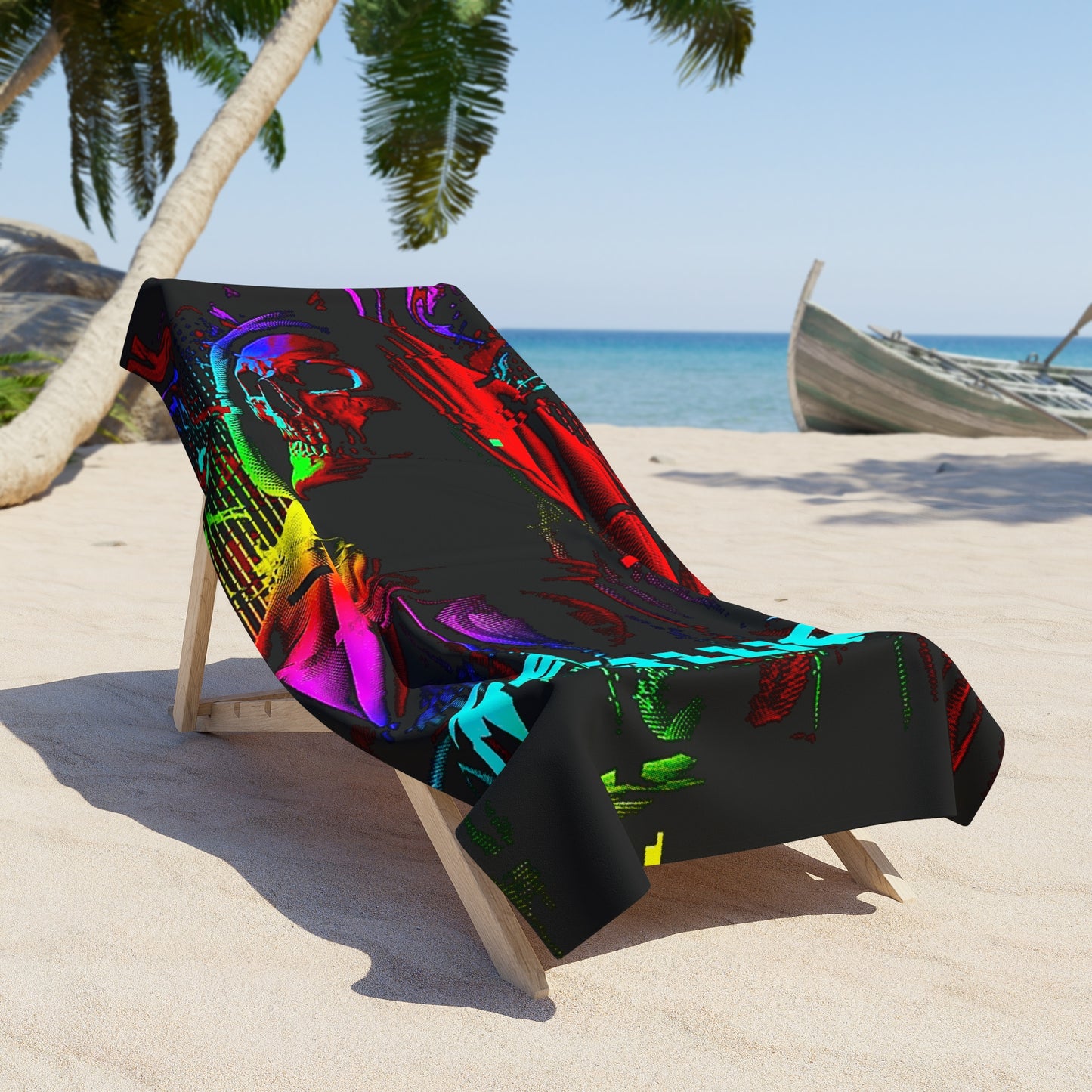 Vibrant Beach Towel Featuring Metallica Art