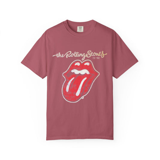 Vintage Rolling Stones Inspired T-Shirt, Rock Music Tee, Unisex Garment-Dyed Shirt, Cozy Casual Wear, Gift for Music Lovers, Concert Attire