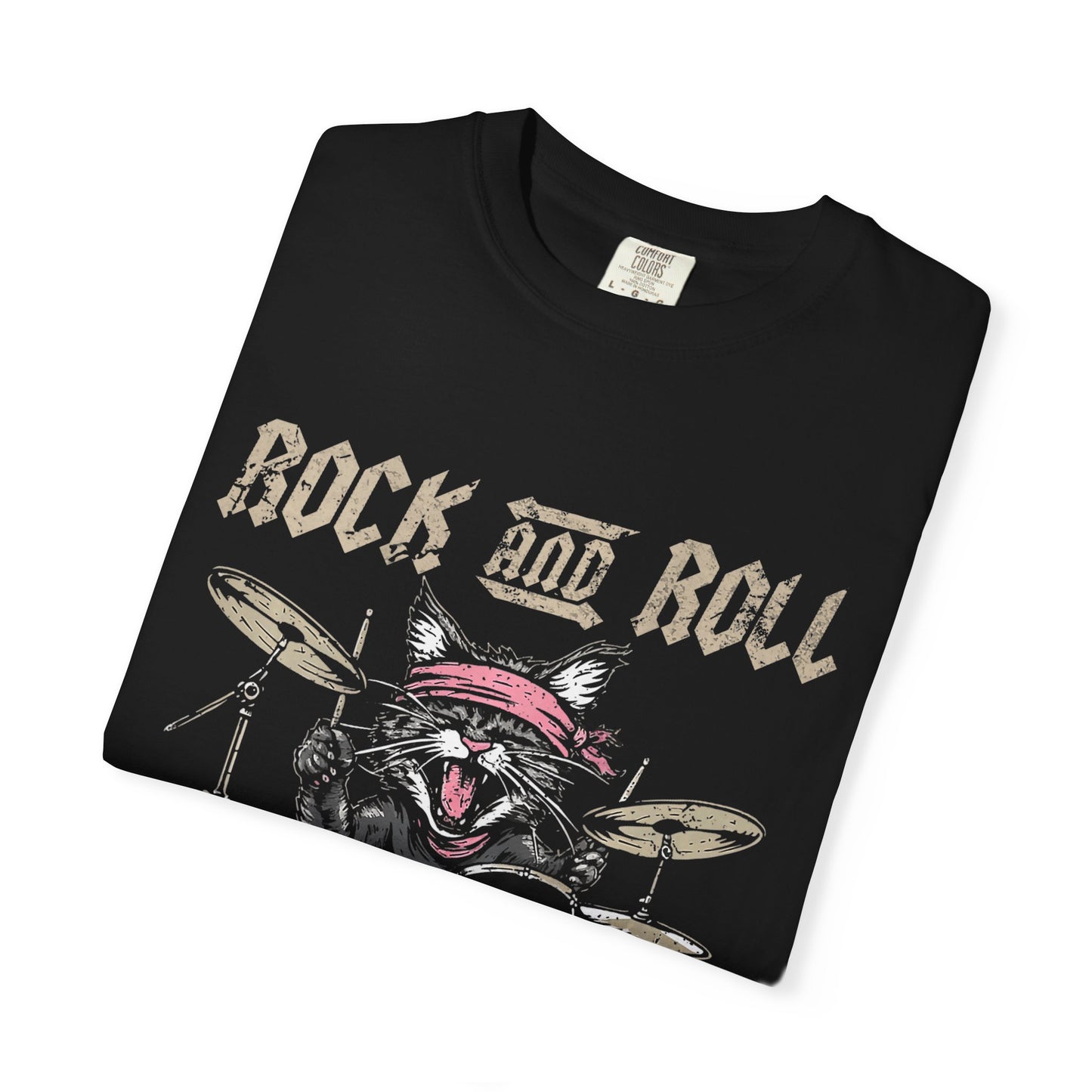 Rock and Roll Unisex Garment-Dyed T-shirt - For Musicians, Concert Lovers, Festive Gatherings, Cool Attire, Casual Hangouts
