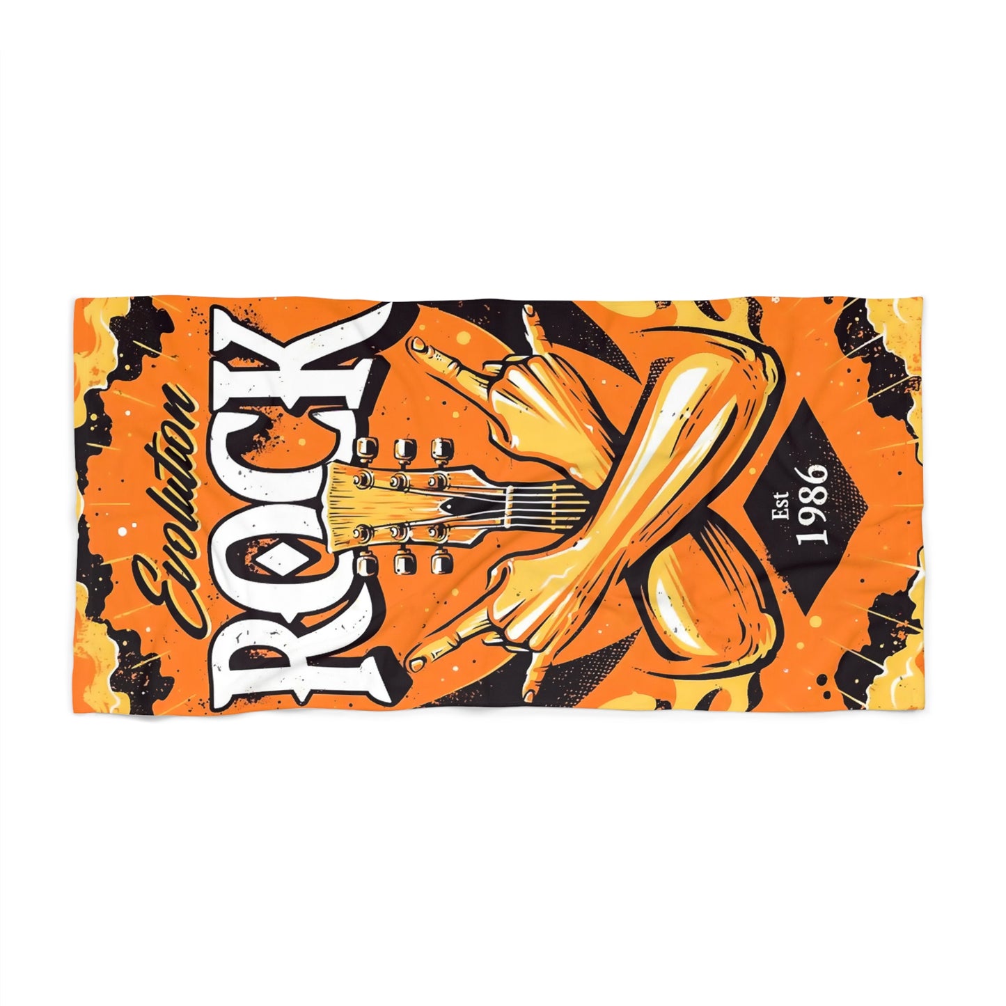 Rebellious Rock Beach Towel Music Lover Gift