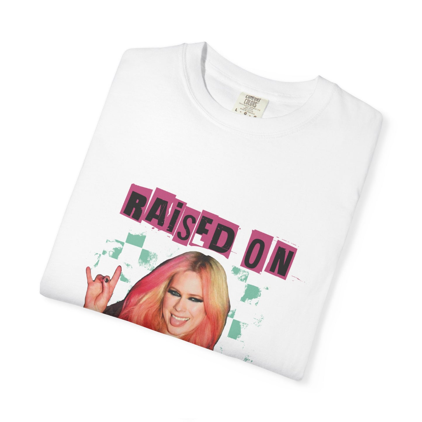 Unisex Retro Music Tee - Raised on Avril Lavigne, Vintage Band Shirt, Gift for Music Lovers, Festival Wear, Cool Graphic T-shirt