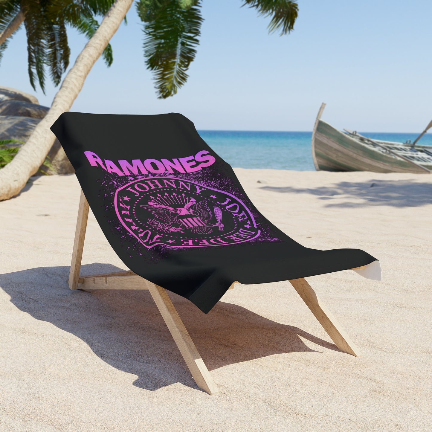 Ramones-Inspired Beach Towel, Vintage Music Towel, Summer Essentials, Rock and Roll Gift, Beach Accessories, Travel Towel, Festival Gear