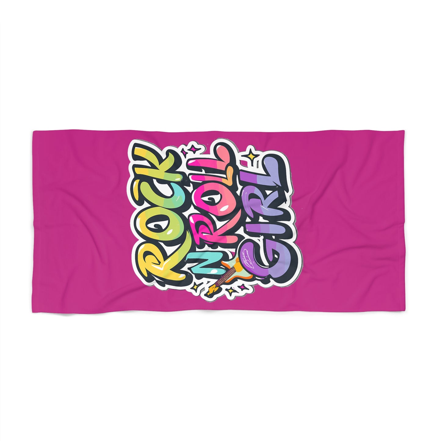 Rock 'N' Roll Girl Beach Towel